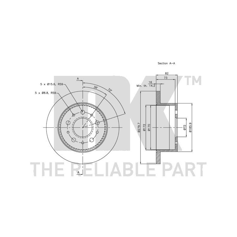 Jeu de 2 disques de frein NK