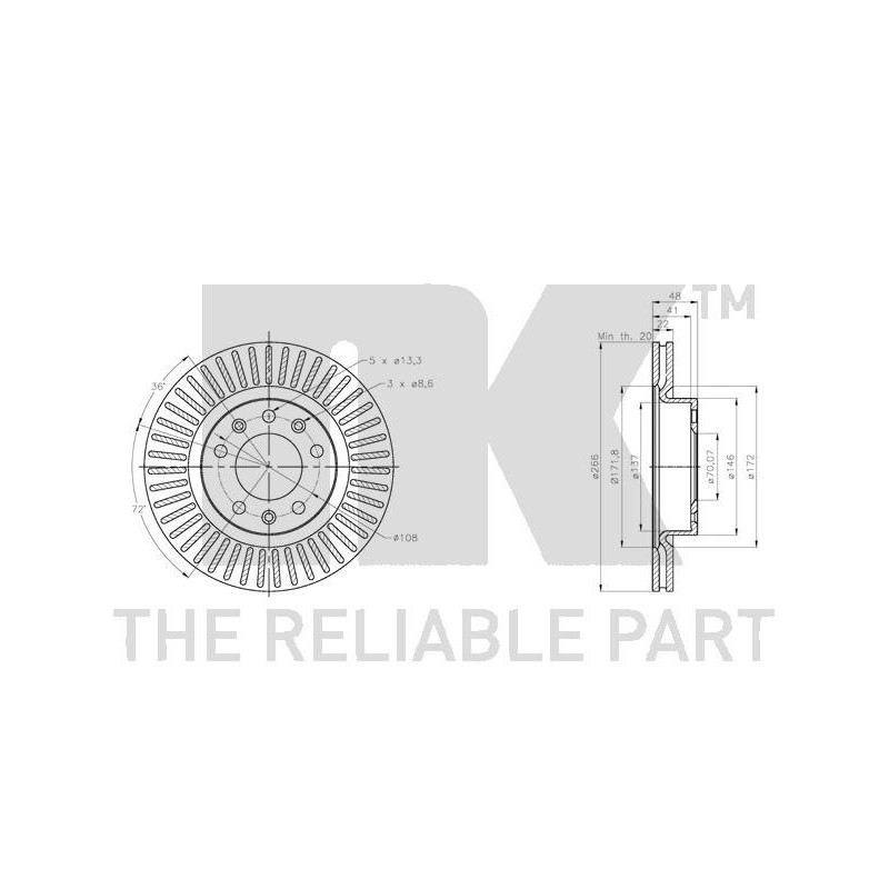 Jeu de 2 disques de frein NK