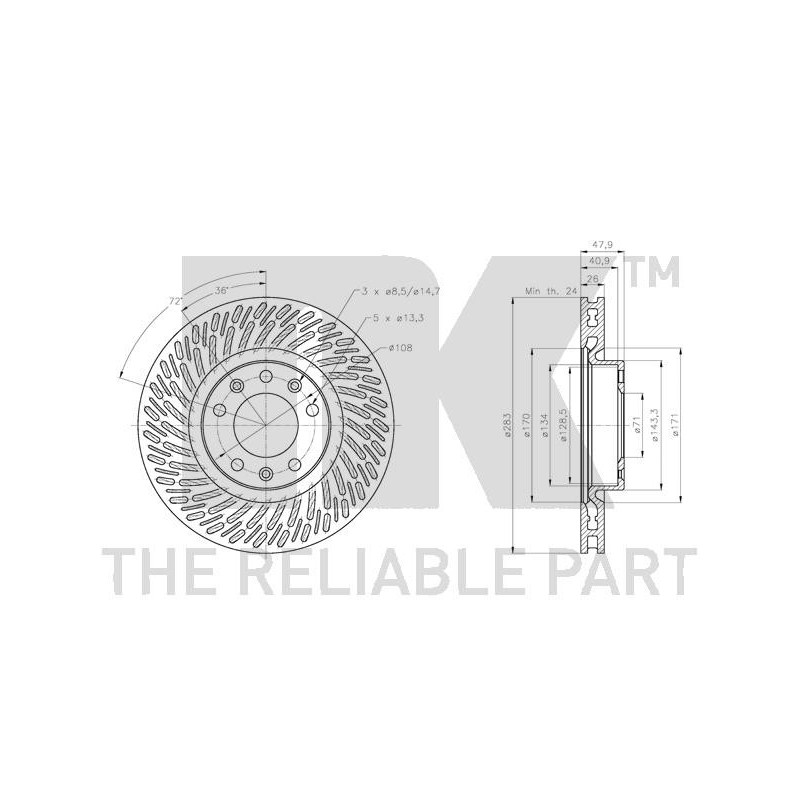 Jeu de 2 disques de frein NK