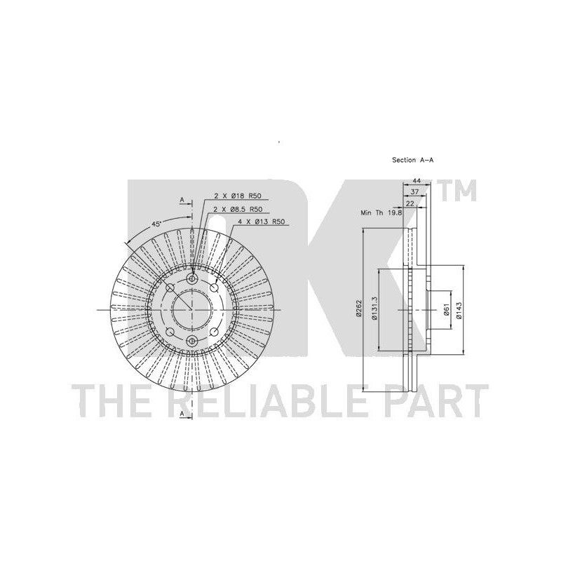 Jeu de 2 disques de frein NK