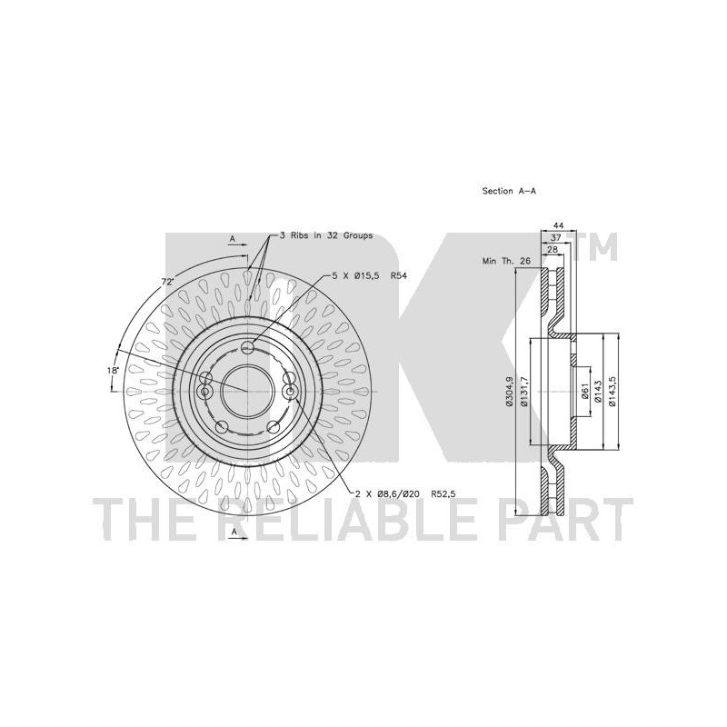 Jeu de 2 disques de frein NK