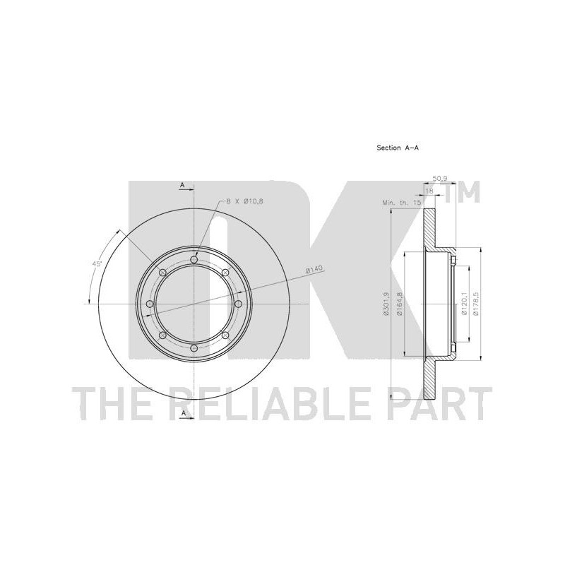 Jeu de 2 disques de frein NK