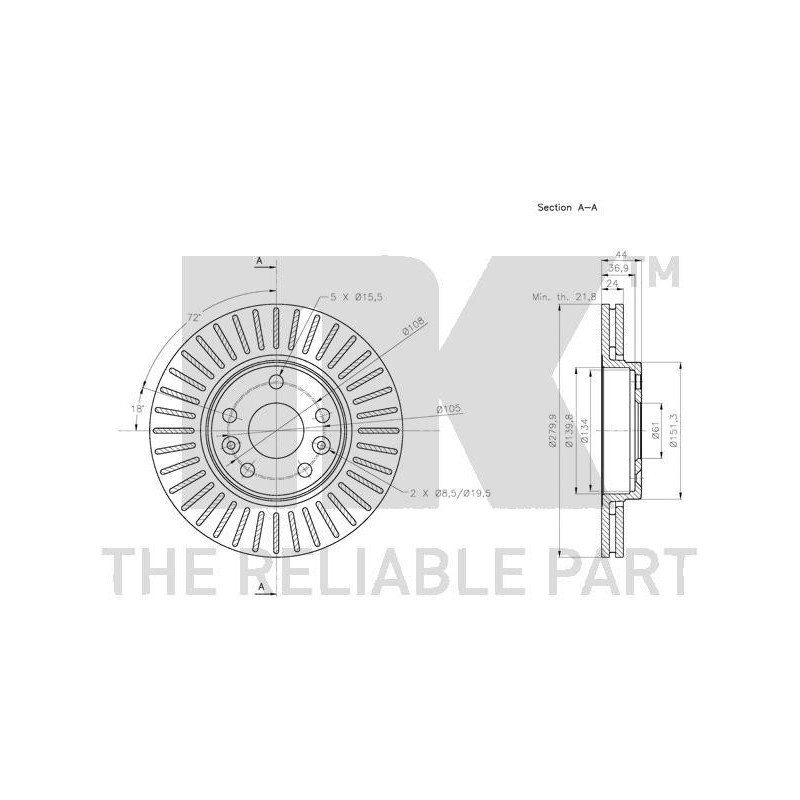 Jeu de 2 disques de frein NK