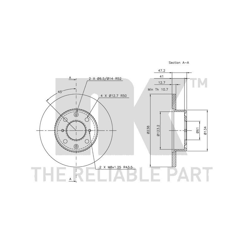 Jeu de 2 disques de frein NK