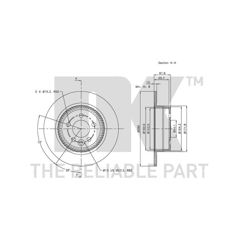 Jeu de 2 disques de frein NK
