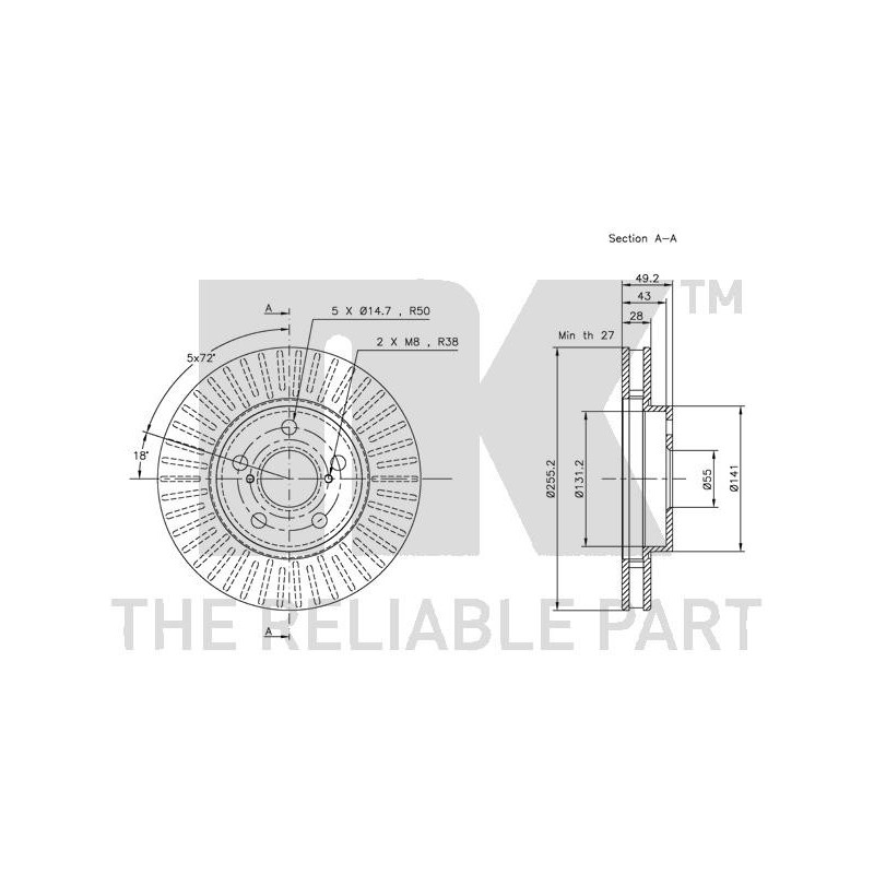 Jeu de 2 disques de frein NK