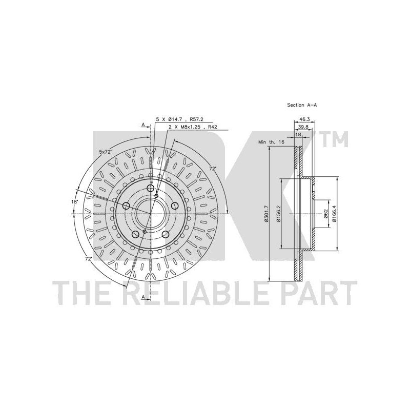 Jeu de 2 disques de frein NK