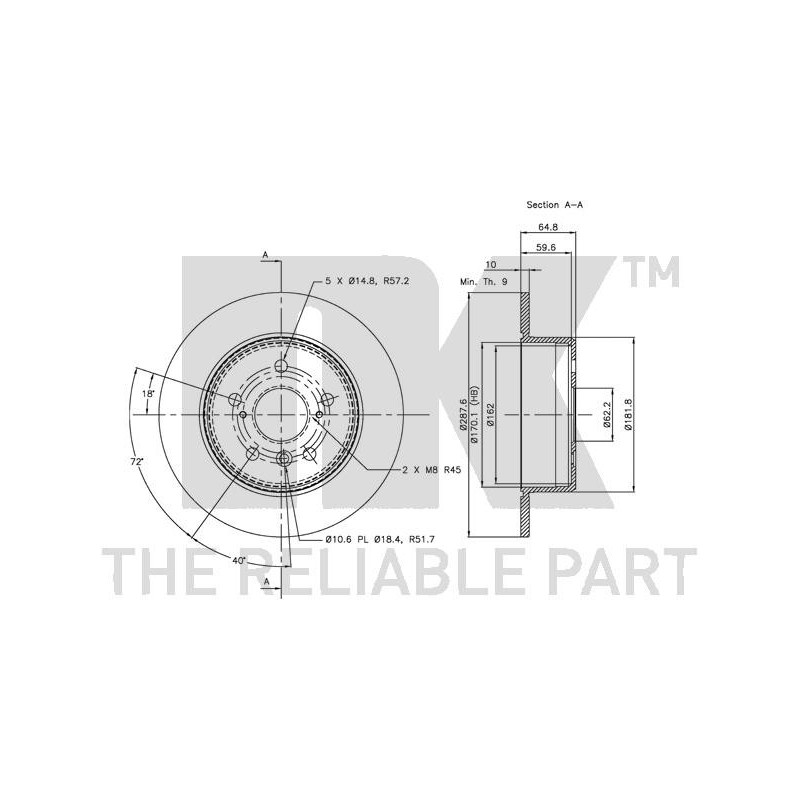Jeu de 2 disques de frein NK