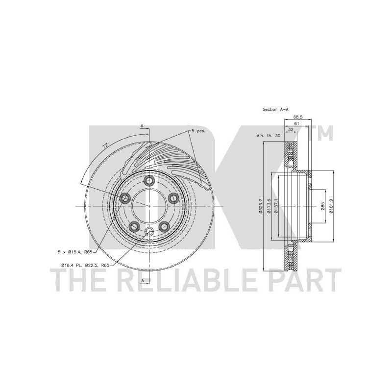 Disque de frein à l'unité NK