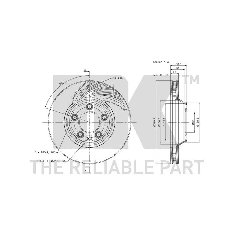 Disque de frein à l'unité NK