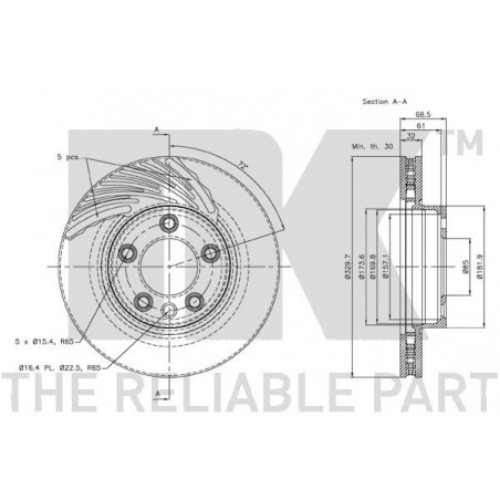 Disque de frein à l'unité NK