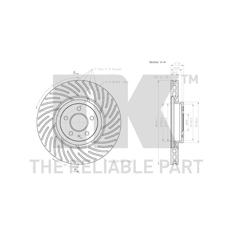 Disque de frein à l'unité NK