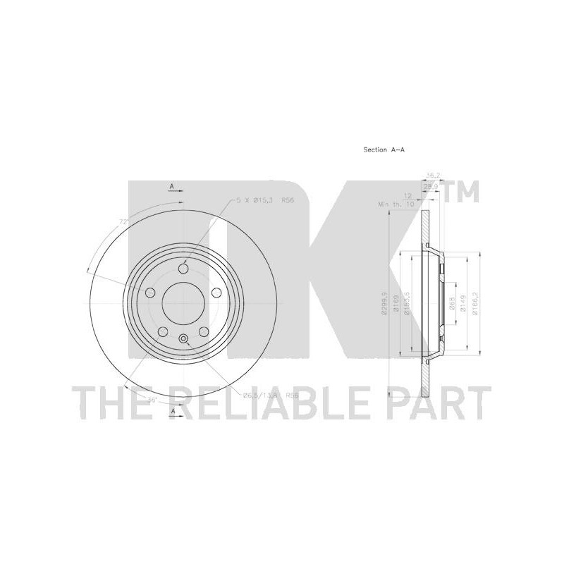 Jeu de 2 disques de frein NK