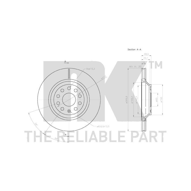 Jeu de 2 disques de frein NK