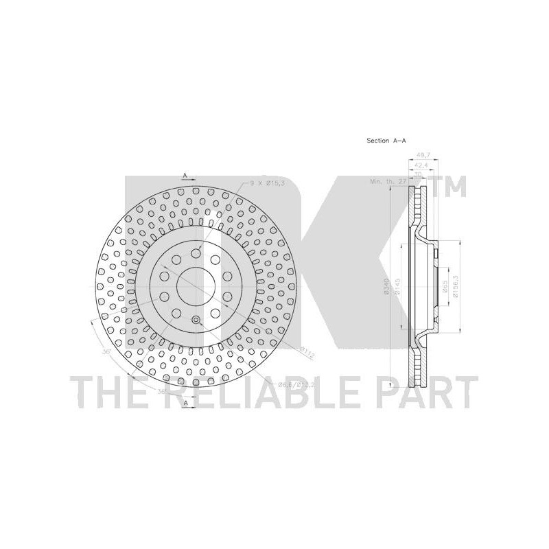 Disque de frein à l'unité NK