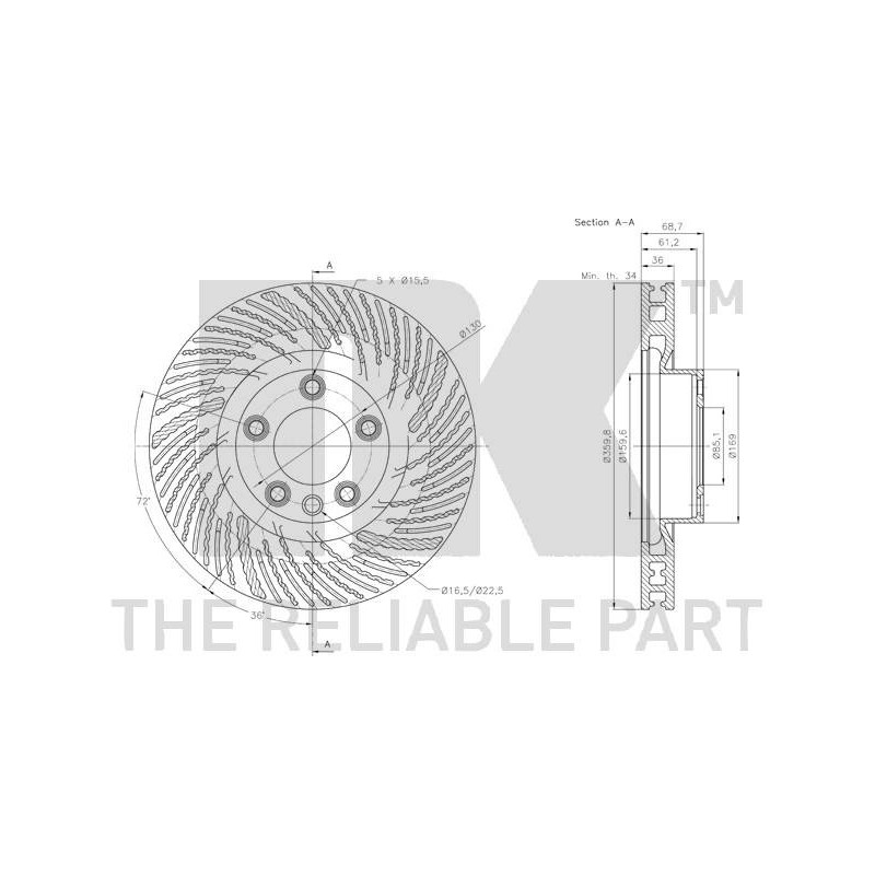 Disque de frein à l'unité NK
