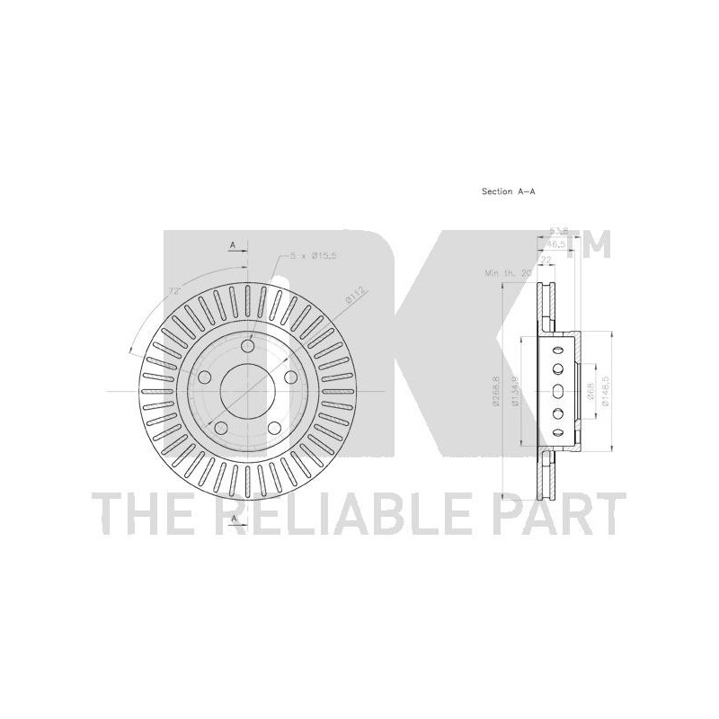 Jeu de 2 disques de frein NK