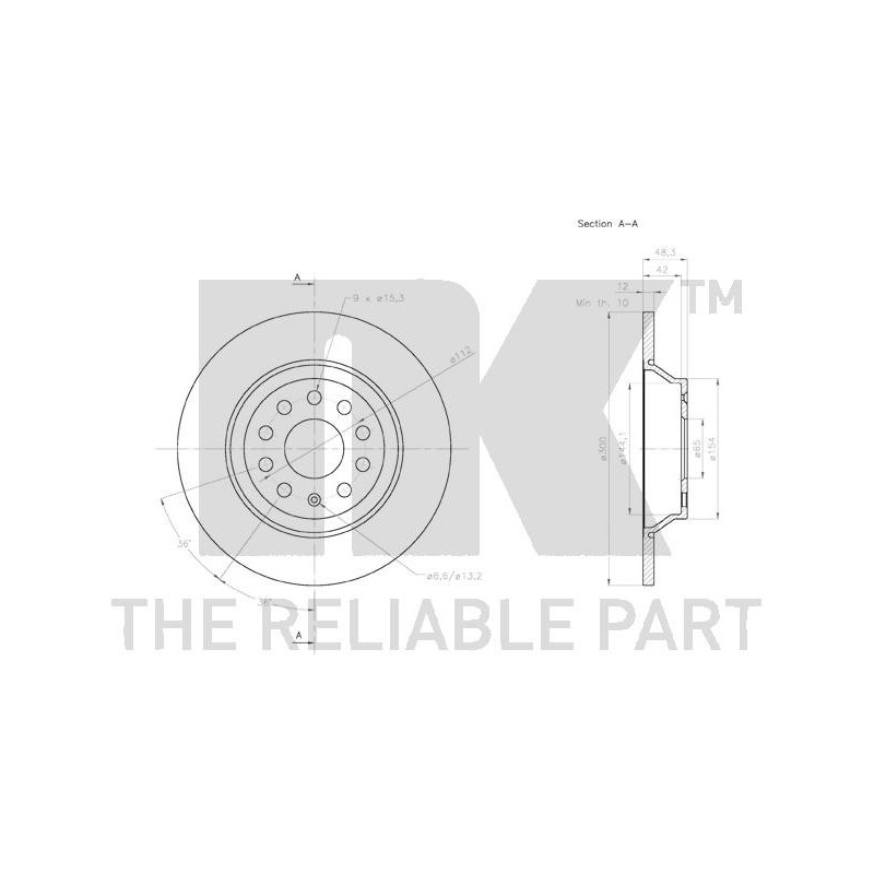 Jeu de 2 disques de frein NK