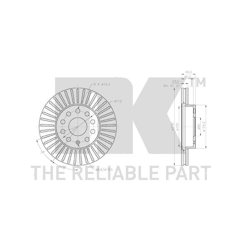 Jeu de 2 disques de frein NK