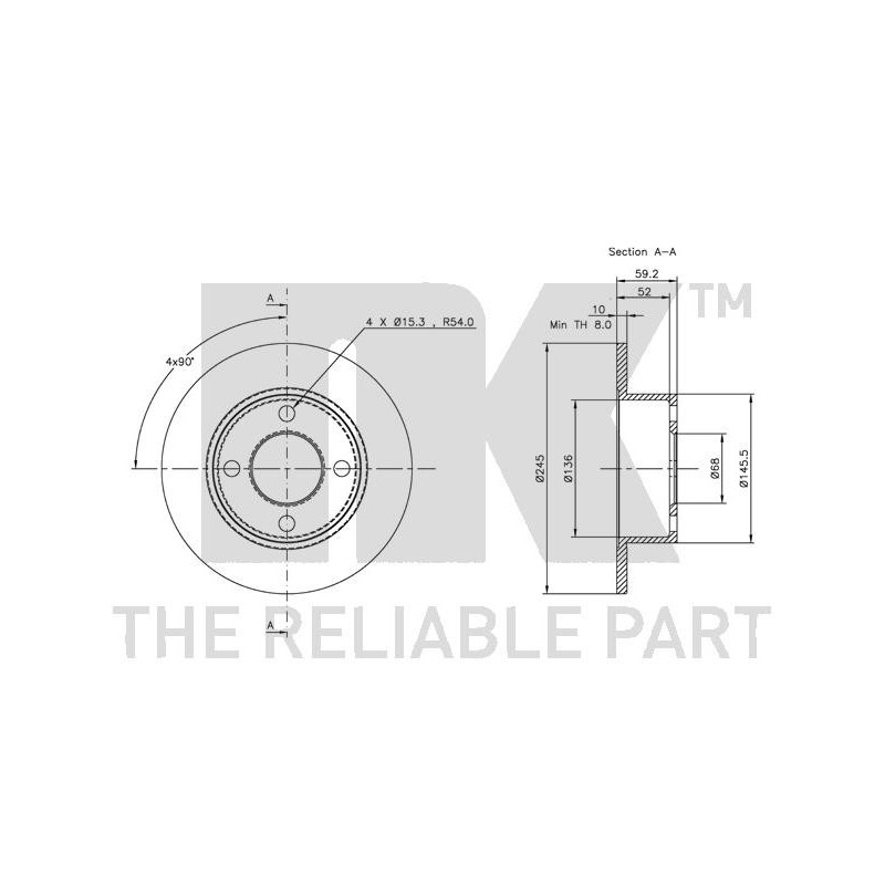 Jeu de 2 disques de frein NK