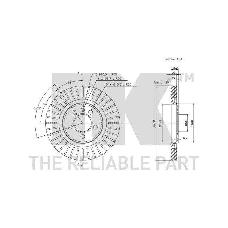 Jeu de 2 disques de frein NK