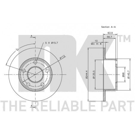 Jeu de 2 disques de frein NK