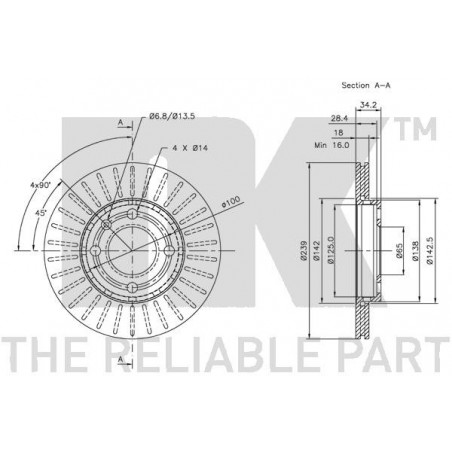 Jeu de 2 disques de frein NK