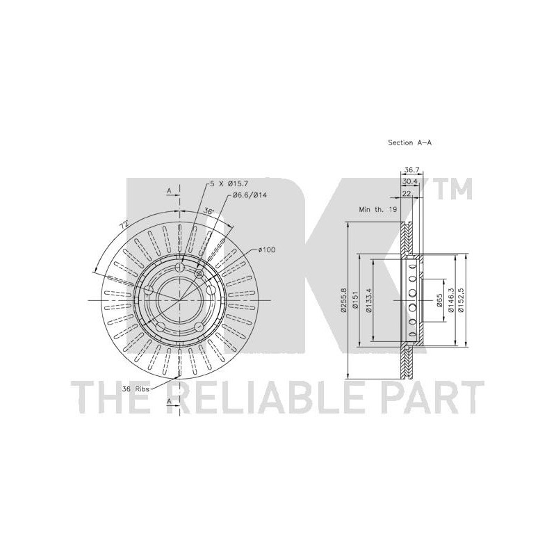 Jeu de 2 disques de frein NK