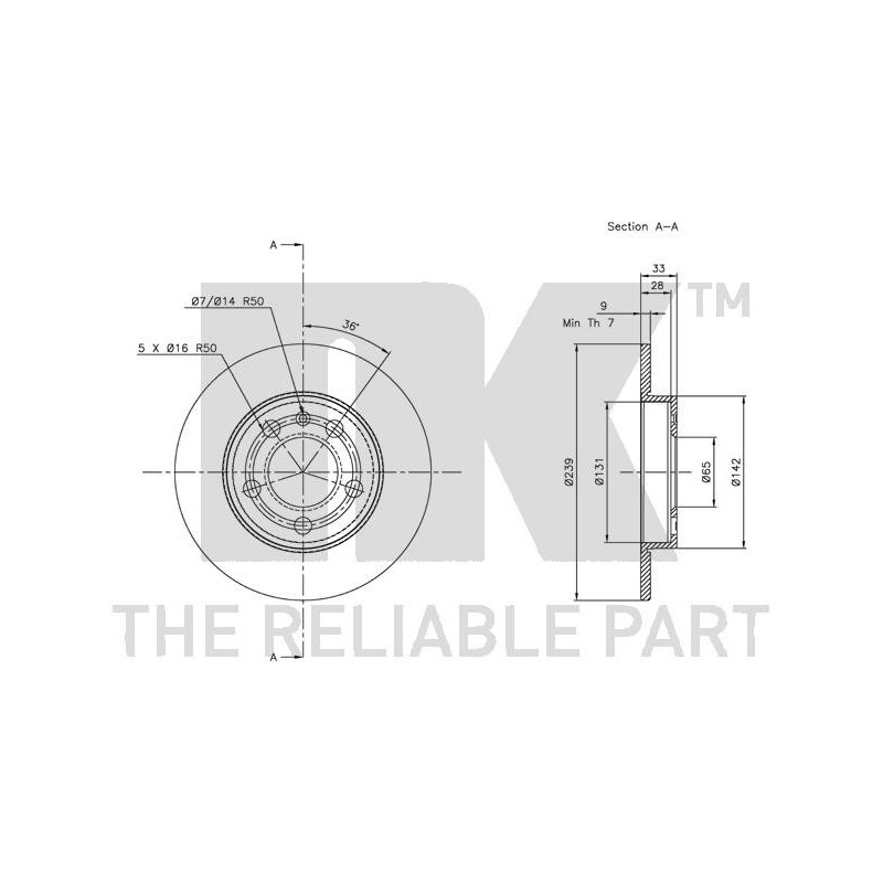 Jeu de 2 disques de frein NK