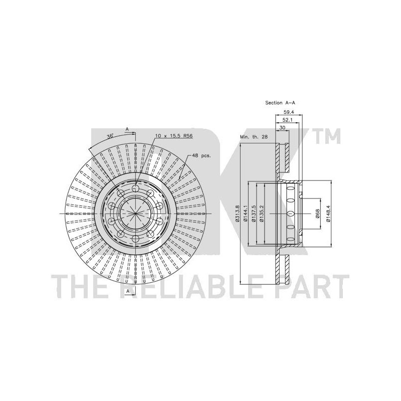 Disque de frein à l'unité NK