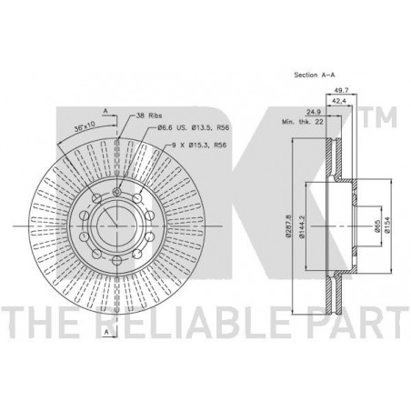Jeu de 2 disques de frein NK