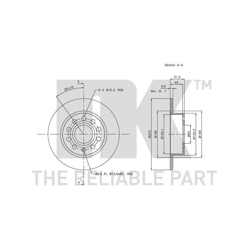 Jeu de 2 disques de frein NK