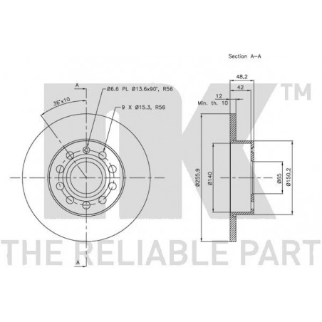 Jeu de 2 disques de frein NK