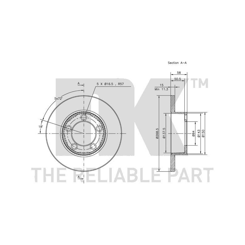Jeu de 2 disques de frein NK