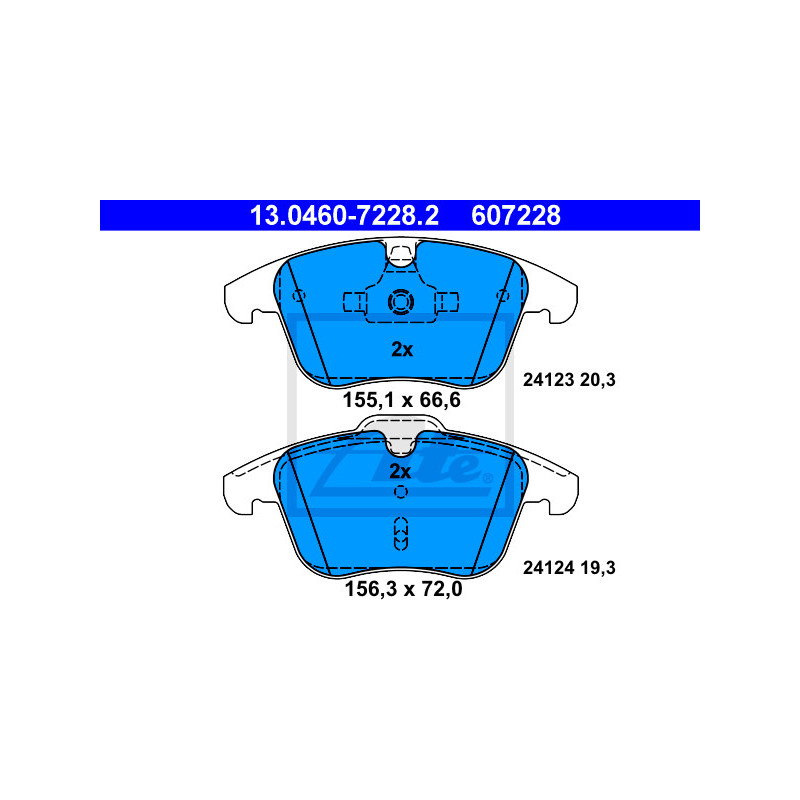 Jeu de quatre plaquettes de frein à disque ATE