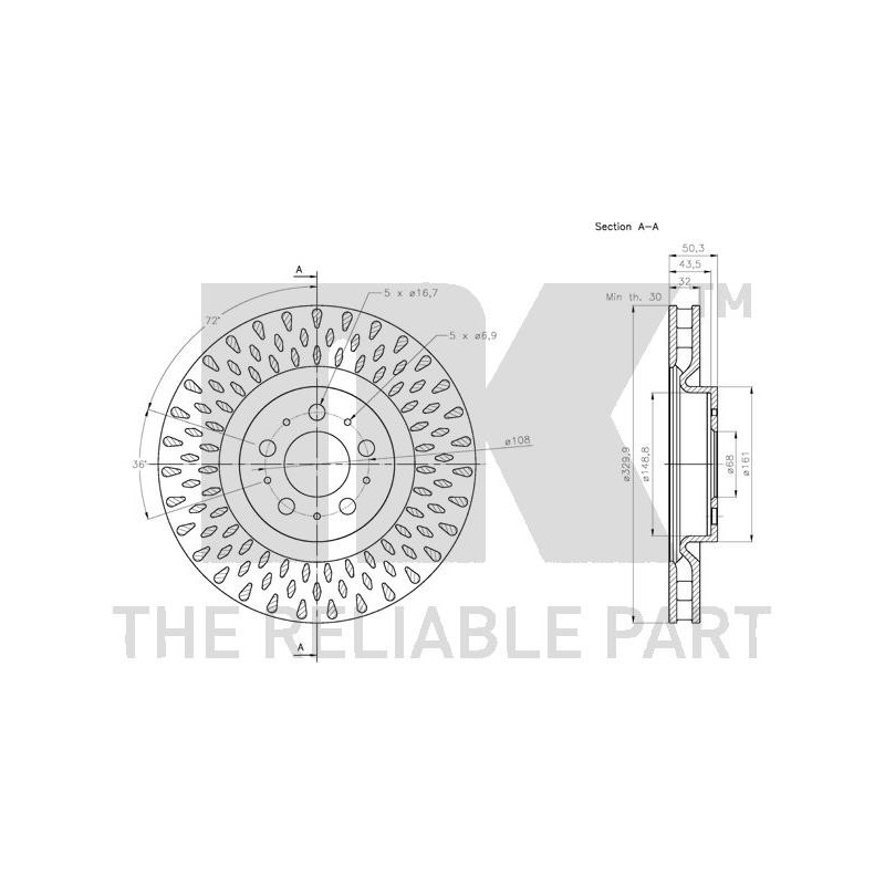 Disque de frein à l'unité NK