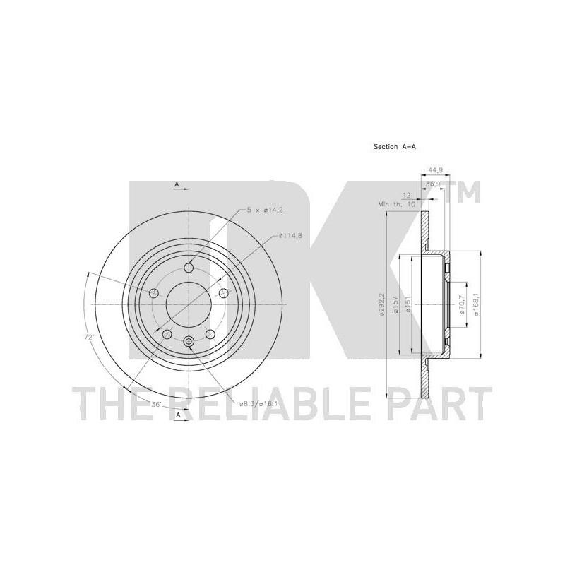 Jeu de 2 disques de frein NK