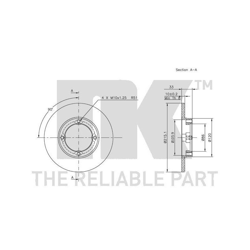 Jeu de 2 disques de frein NK