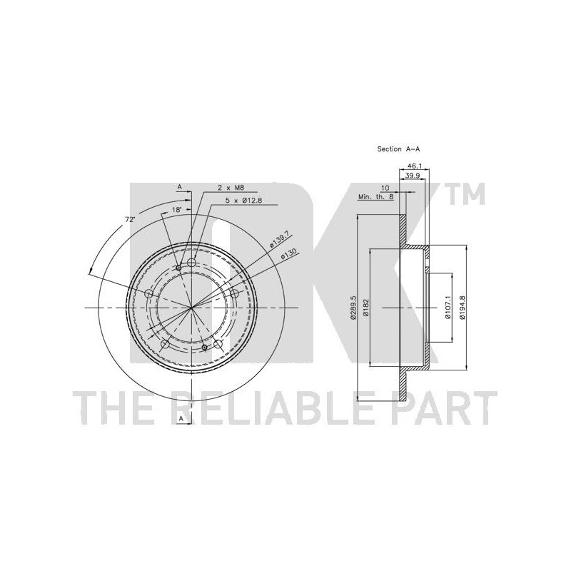 Jeu de 2 disques de frein NK