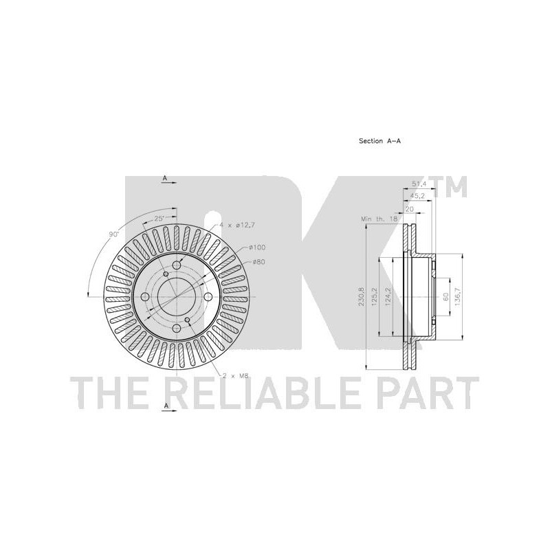Jeu de 2 disques de frein NK
