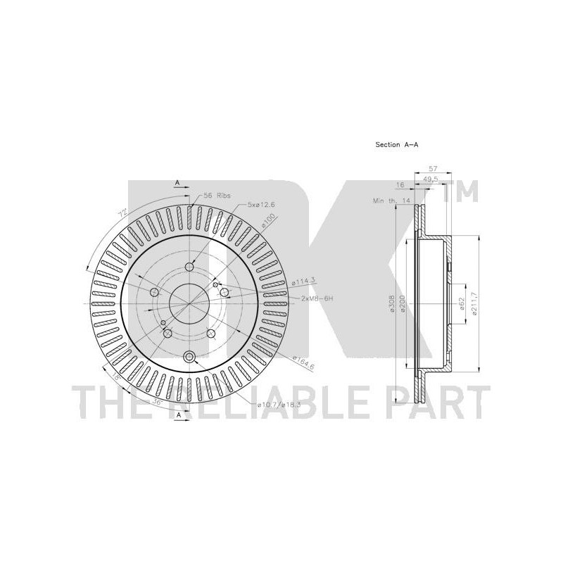 Jeu de 2 disques de frein NK