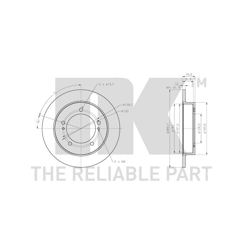 Jeu de 2 disques de frein NK