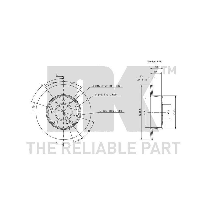 Jeu de 2 disques de frein NK