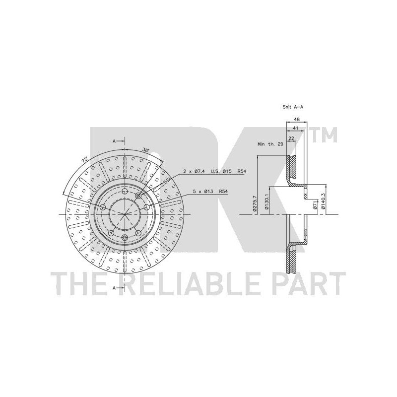 Jeu de 2 disques de frein NK