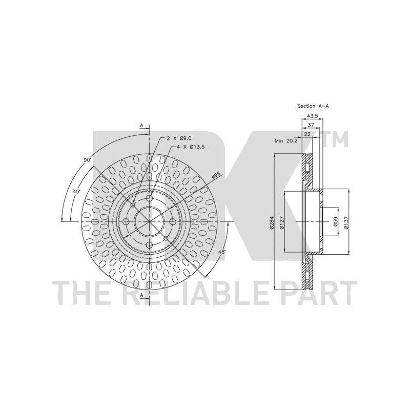 Jeu de 2 disques de frein NK