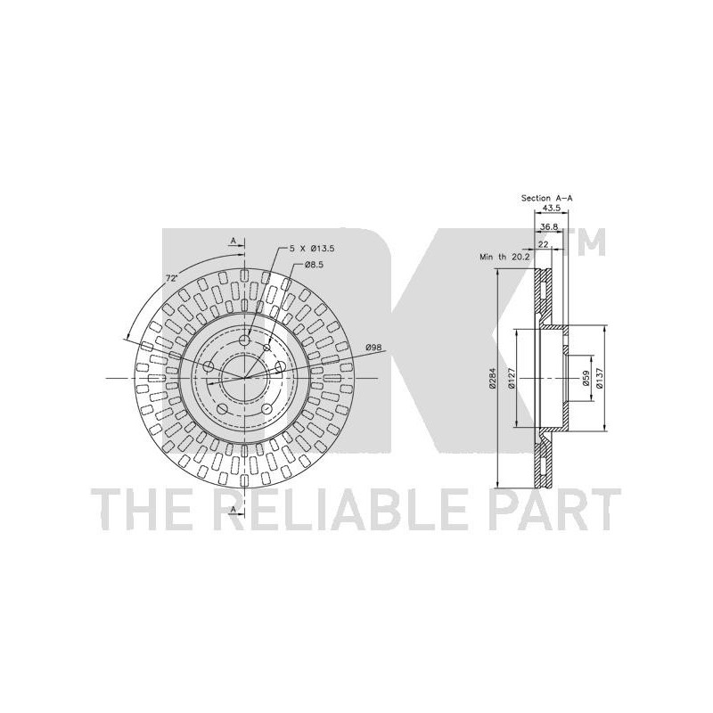 Jeu de 2 disques de frein NK