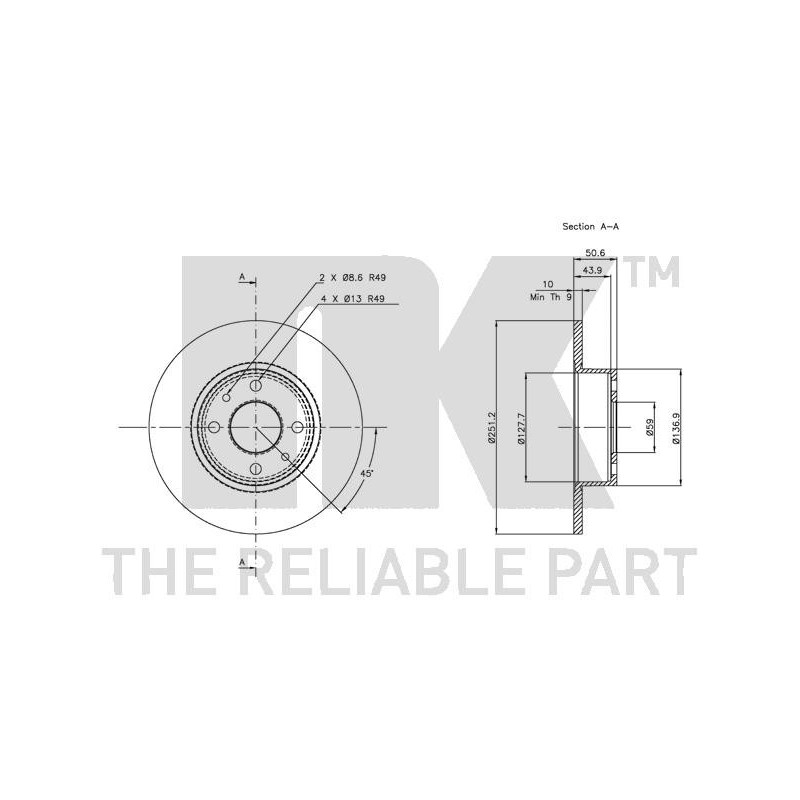 Jeu de 2 disques de frein NK