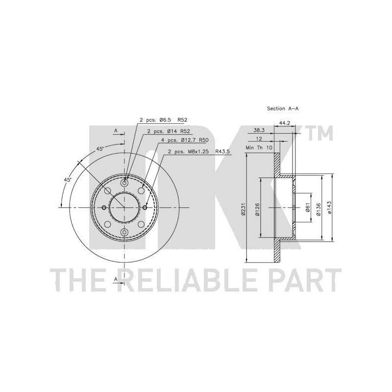 Jeu de 2 disques de frein NK