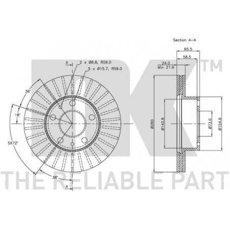 Jeu de 2 disques de frein NK