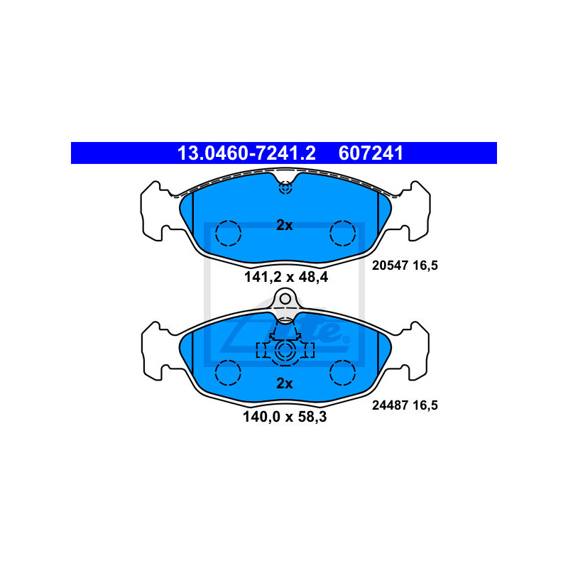 Jeu de quatre plaquettes de frein à disque ATE